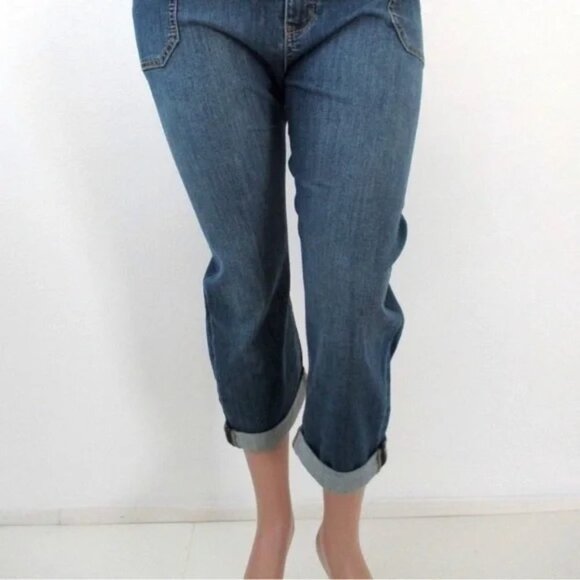 Lane‎ Bryant Jeans DISTRESSED Women's Ankle Cropped Blue Denim Plus Size 20 NWT - Picture 5 of 5